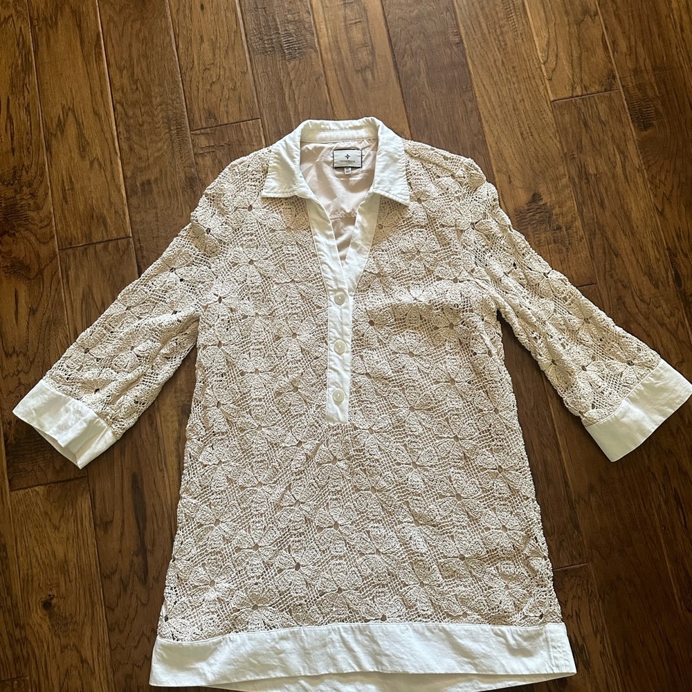 Tuckernuck Tan Crochet Collier Dress- Tan